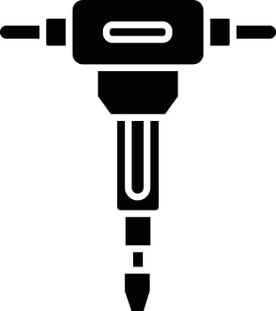 Jackhammer solid glyph illustration vector