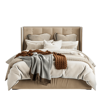 A bed isolated in an image with high resolution png