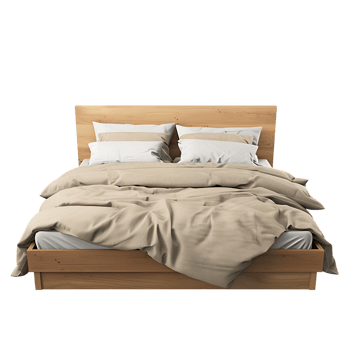 A bed isolated in an image with high resolution png