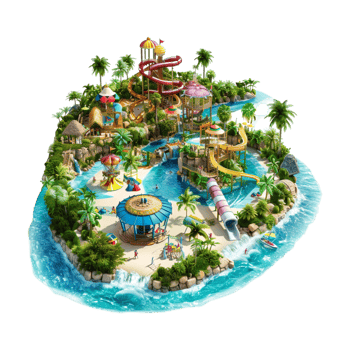 Isometric Island Beautiful on Transparent Background png