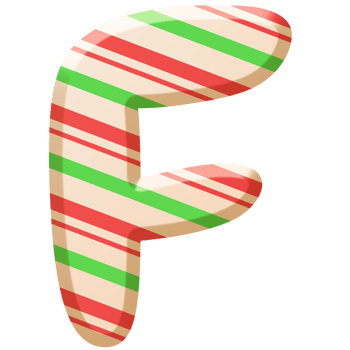 Candy Alphabet Uppercase Letter F png