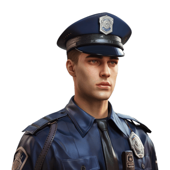 Male Policeman on Transparent Background png
