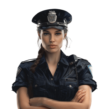 Woman Police Person on Transparent Background png