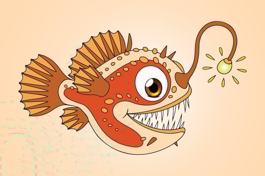 Cute Ocean Anglerfish vector