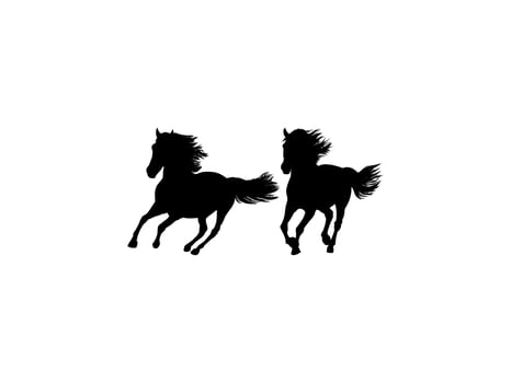 Pair Horse Silhouette vector