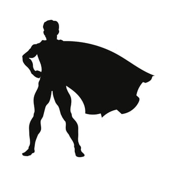 a silhouette of a superman dad vector