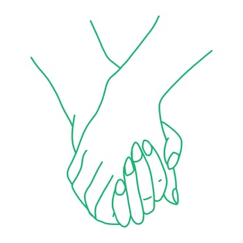 Holding hands together, love for each other vector