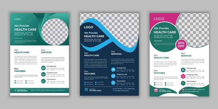 Corporate healthcare and medical flyer or poster design layout of print template vector