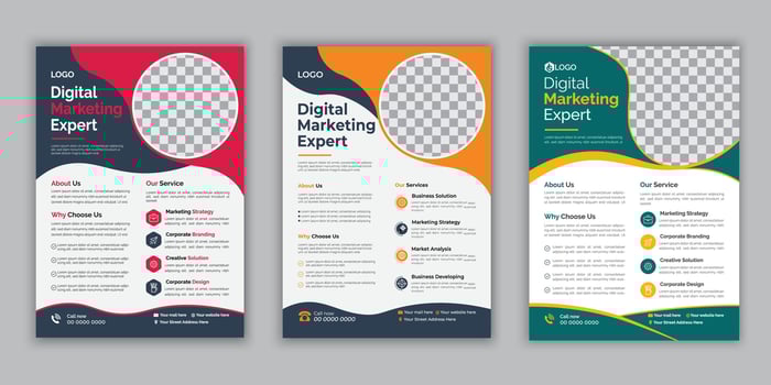 Corporate business flyer design template, modern business flyer design template print of a4 size vector