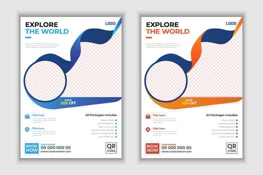poster flyer pamphlet brochure cover design layout space for photo background, design template in A4 size vector