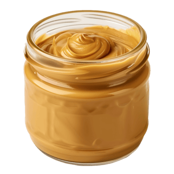 peanut butter in a glass jar on a transparent background png
