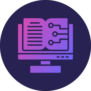 Book Glyph Gradient Circle Icon Design vector