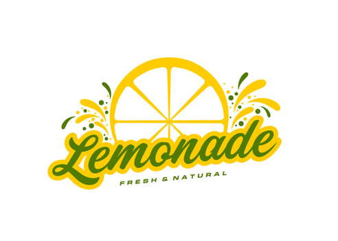 Lemonade icon, lemon fruit juice drink symbol vector
