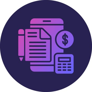 Budget Glyph Gradient Circle Icon Design vector
