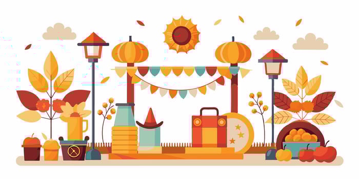 It is an illustration of a autumn festival with a cartoon style vector