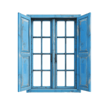 Blue Window with White Frame png