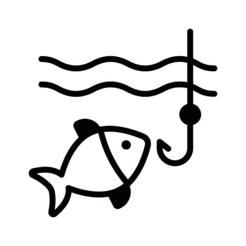 Fish and a rod shows the icon of fishing vector