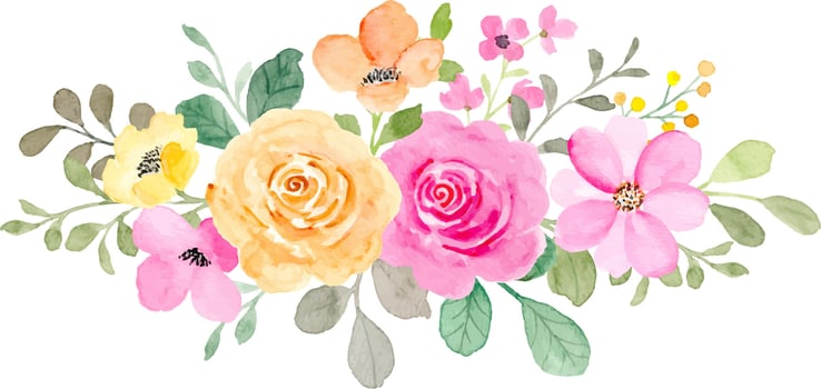 Watercolor yellow rose flower arrangement for background, wedding, fabric, textile, greeting, card, wallpaper, banner, sticker, decoration etc. vector