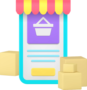 Online shopping marketplace smartphone application order delivery 3d icon png