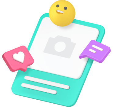 Social network media marketing photo post internet communication blog vlog 3d icon png