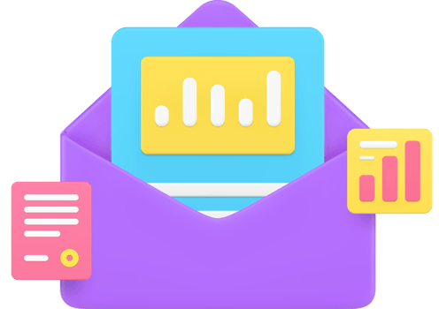 Business mail email analyzing report analytics statistics incoming message 3d icon png