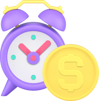 Time is money financial management deposit investment future profit 3d icon png