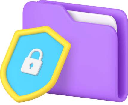 Document file folder protection information business data security access 3d icon png