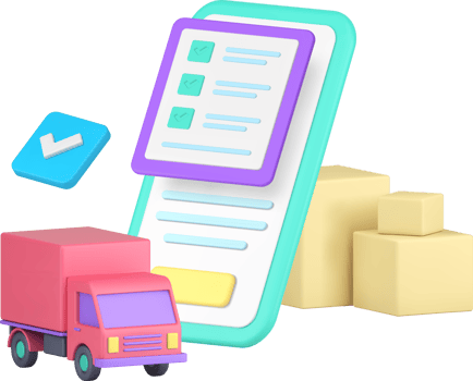 Delivery service cargo logistic distribution courier smartphone application 3d icon png
