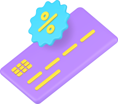 Cashback banking card sale discount percent tag money refund for payment 3d icon png