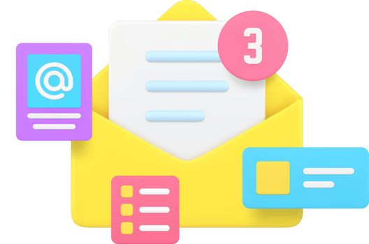 Business mail email management productivity correspondence communication 3d icon png