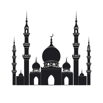 Iconic Landmark Creating a Black and White Logo for Badshahi Mosque png