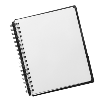a blank notebook on a transparent background png