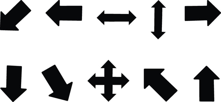 Set arrow icon. Collection different arrows sign of the right, left, up, down direction. vector