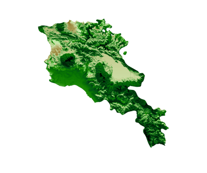 Armenia Topographic Map 3d realistic map Color 3d illustration png