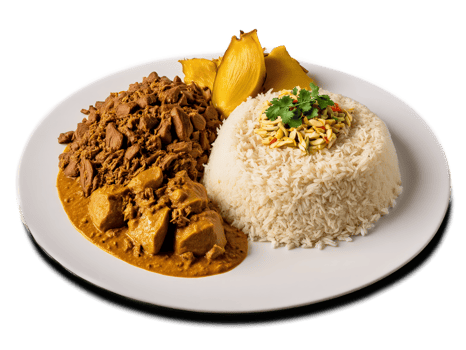 Gudeg with jackfruit curry rice and vegetables png