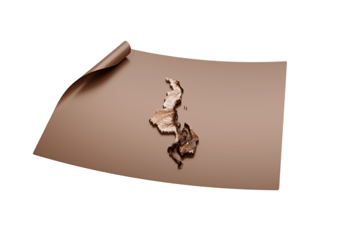 Map Of Malawi Old Style Brown On Unrolled Map Paper Sheet 3d Illustration png