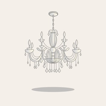 Chandelier lamp illustration icon flat style vector