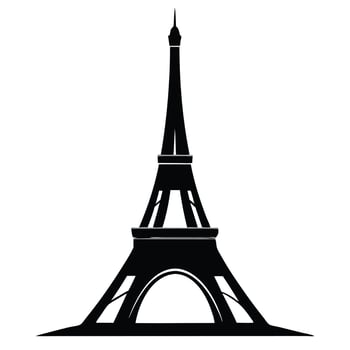 The eiffel tower is shown in black and white vector