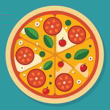 Pizza flat design illustration vector