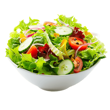 A garden salad served in a bowl isolated against a transparent background for crisp presentation png