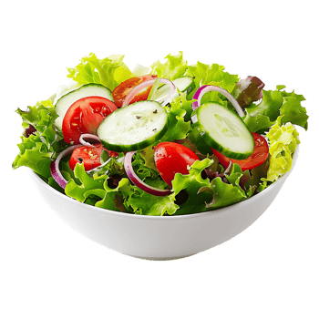 A garden salad served in a bowl isolated against a transparent background for crisp presentation png