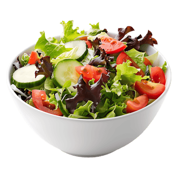 A garden salad served in a bowl isolated against a transparent background for crisp presentation png