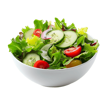 A garden salad served in a bowl isolated against a transparent background for crisp presentation png