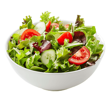 A garden salad served in a bowl isolated against a transparent background for crisp presentation png