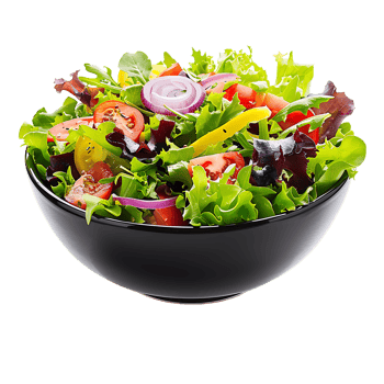 A garden salad served in a bowl isolated against a transparent background for crisp presentation png