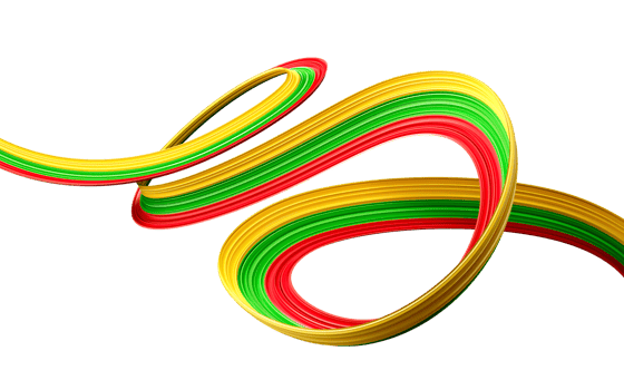 Myanmar Burma flag colors ribbon 3d illustration png