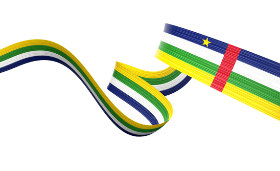 3d Flag Of Central African Republic 3d Wavy Shiny Ribbon Flag 3d Illustration png