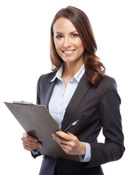 Female Hold Clipboard Realistic Photo png