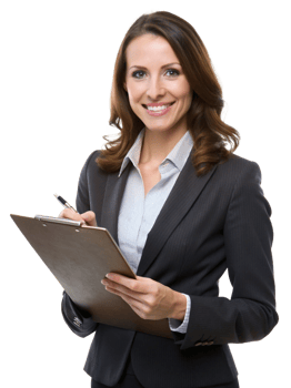 Female Hold Clipboard Realistic Element png