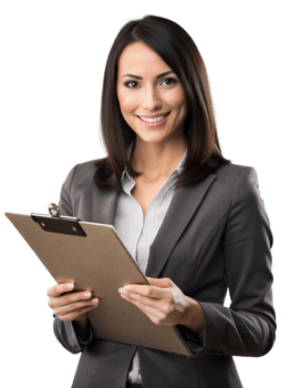 Female Hold Clipboard Realistic Concept png